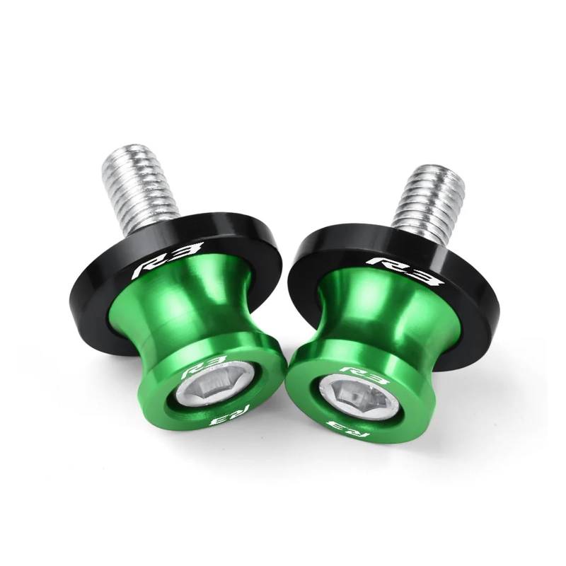 Motorrad Bobbins M 6 Hinterradständerschrauben Passend Für YZFR3 2017-2021 Zubehör(Green) von GXTCJDM