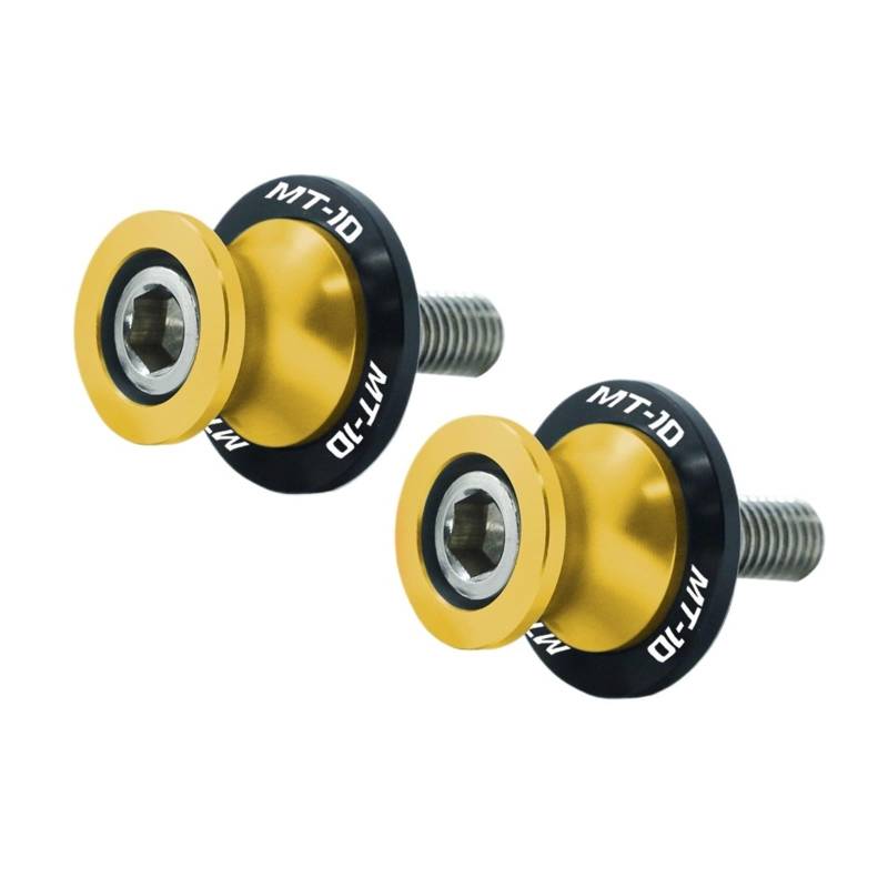 Motorrad Bobbins Passend Für MT10 MT-10 Zubehör Hinterradständer Schrauben Paddock(Gold-m6) von GXTCJDM