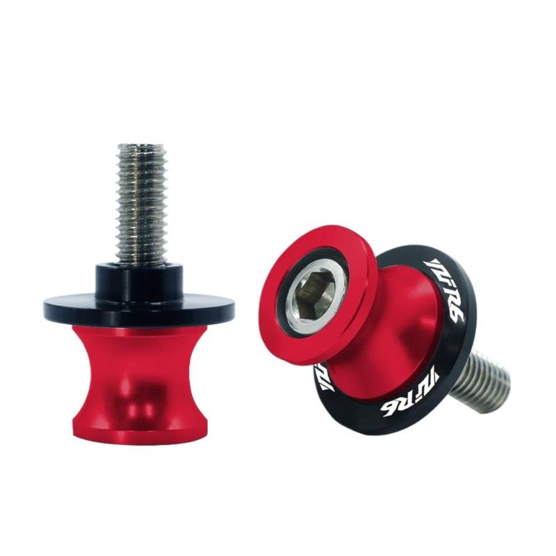 Motorrad Bobbins Passend Für YZFR6 Zubehör Spulen Hinterradständer Schrauben Paddock M 6 M 8 M 10(Red-m6) von GXTCJDM