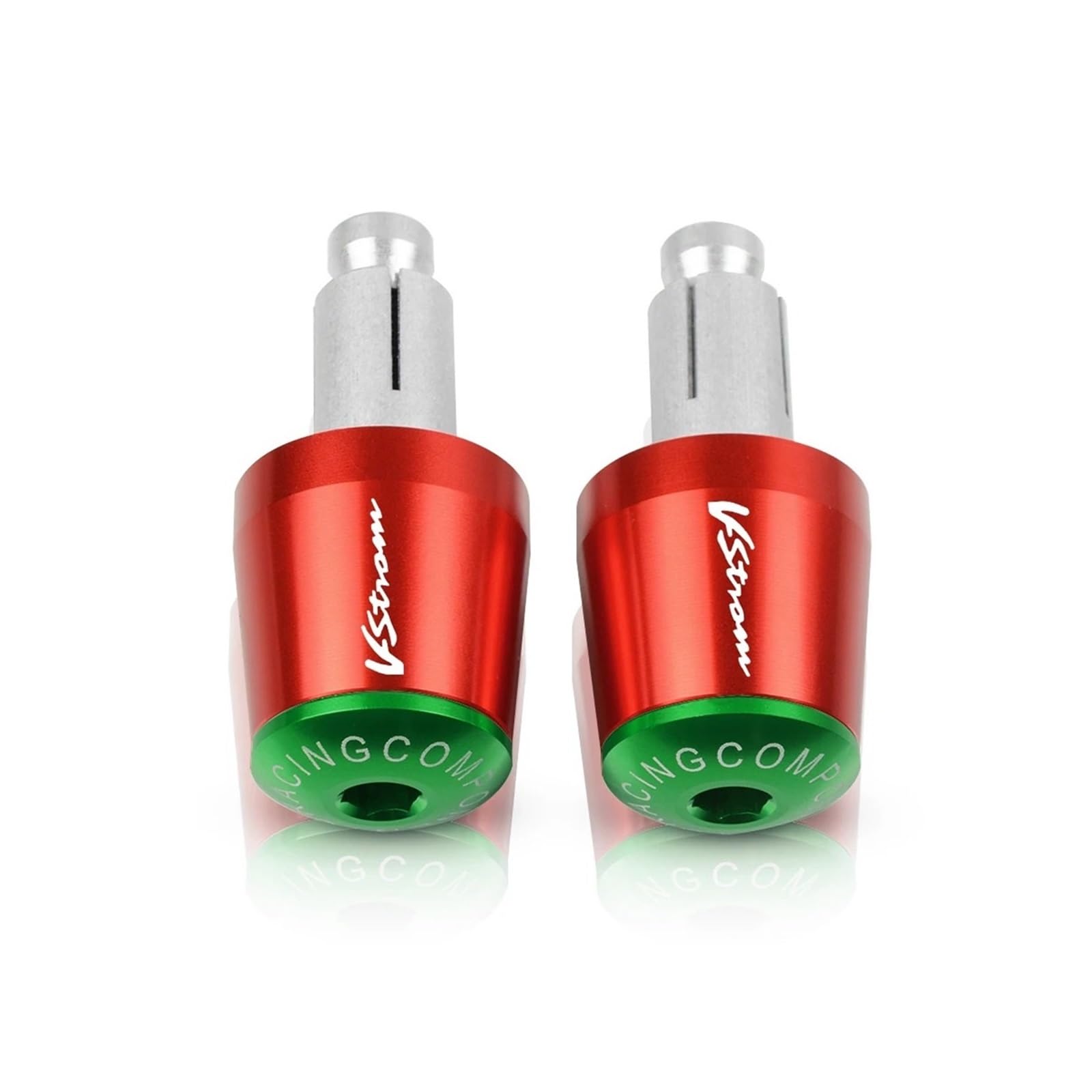 Motorrad Lenkergewichte 7/8 "22 MM Geeignet Für V-Strom DL 250 650 1000 Griffe Lenker Kappe Ende Stecker(Red-Green) von GXTCJDM