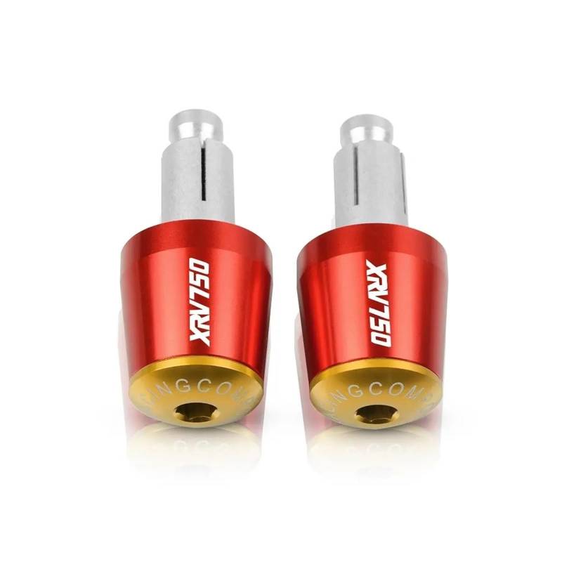 Motorrad Lenkergewichte 7/8 "22 MM Motorrad Lenker Griffe Enden Kappe Geeignet Für XRV750 Africa Twin 1990-2003(Red-Gold) von GXTCJDM