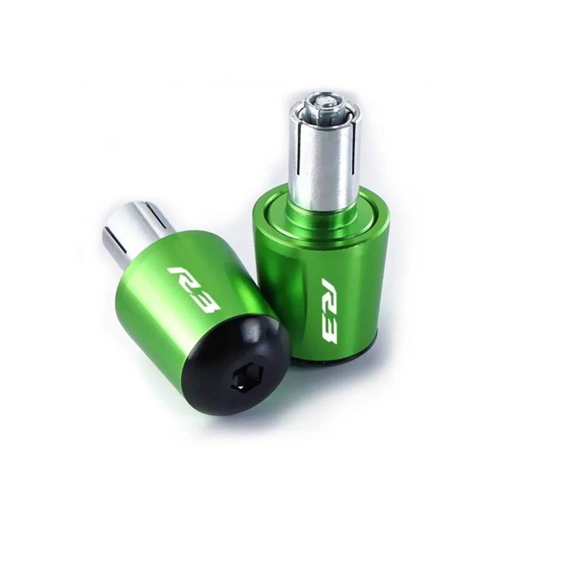 Motorrad Lenkergewichte Motorrad CNC Lenker Geeignet Für YZFR3 2015-2023 Griffe Kappe End Stecker(Green) von GXTCJDM