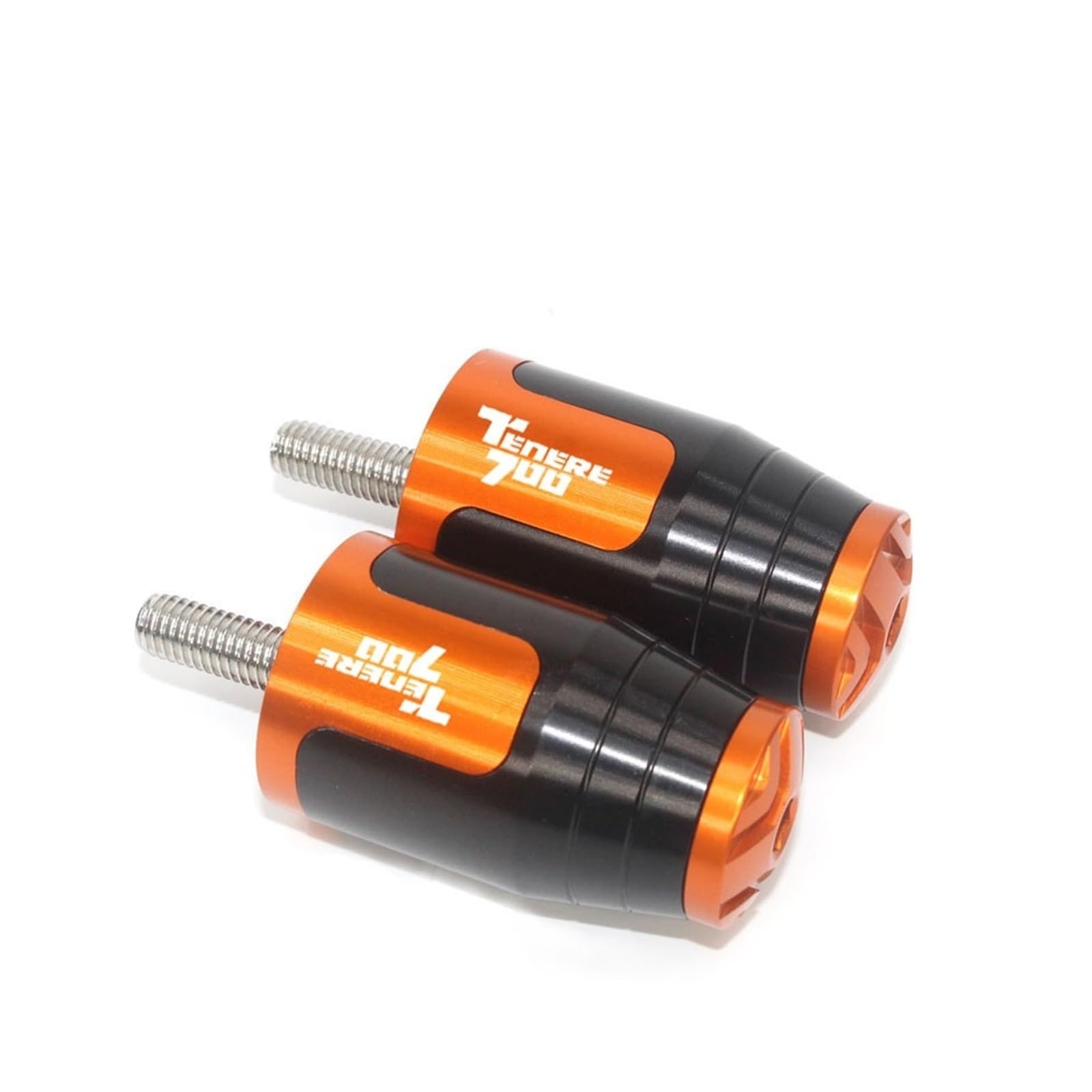 Motorrad Lenkergewichte Motorrad Lenkergriffe Endkappen Stecker Passend Für Tenere700 2019–2023(Orange) von GXTCJDM