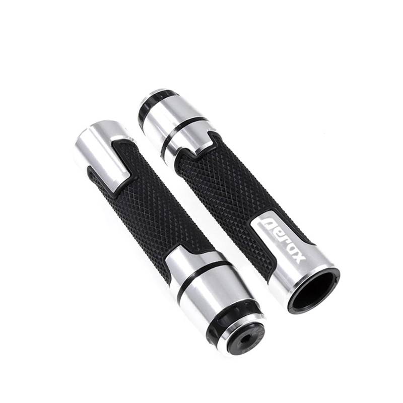 Motorrad Lenkergewichte Passend Für AEROX 7/8" 22 MM Gummi Lenkergriffe Endkappen Und Stecker(Silver) von GXTCJDM