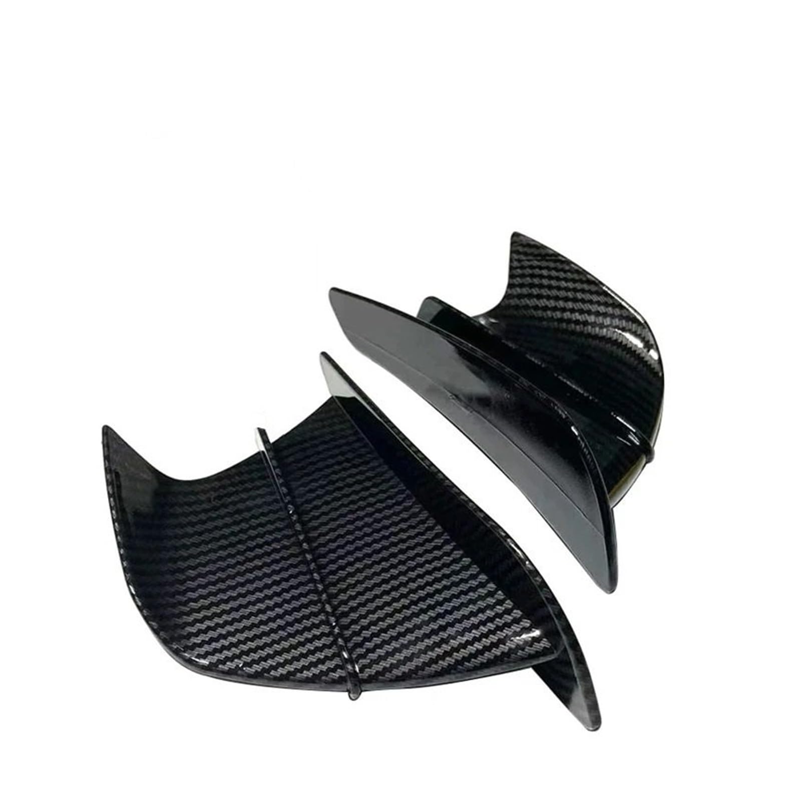 Motorrad Winglet Geeignet Für Z125 Z250SL 250R 300R Z300 Z400 400R KLX250 ZZR1200 Winglet Aerodynamik-Kit Spoiler(Glossy Carbon Look) von GXTCJDM