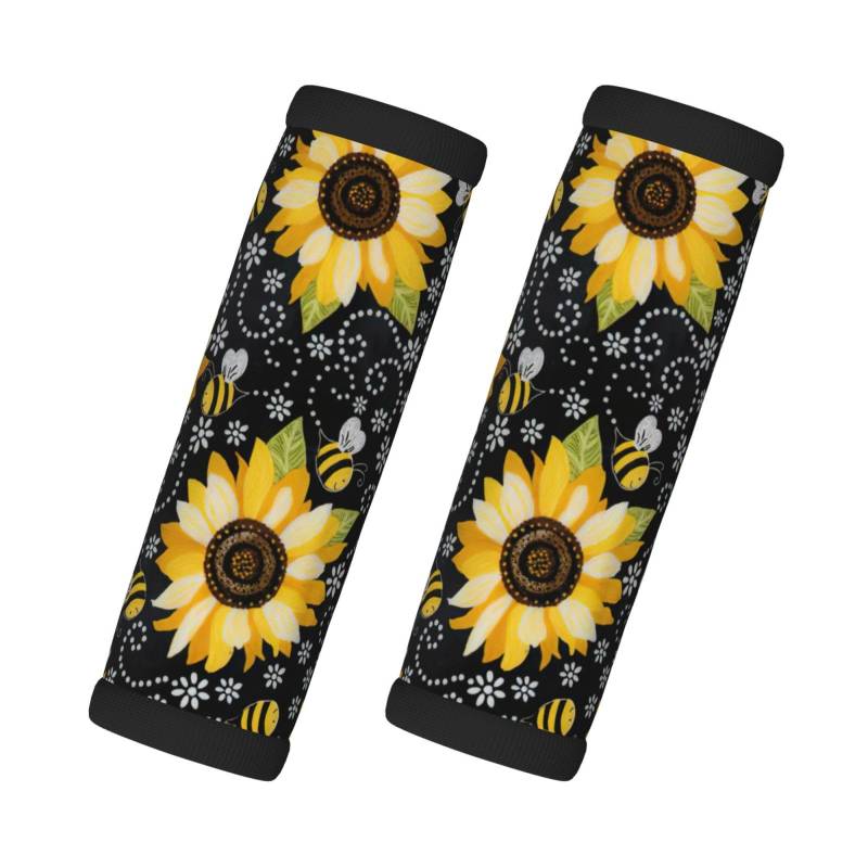 Gepäckgriffmanschette mit Sonnenblumen-Motiv, 2 Stück, einzigartige Gepäckanhänger, Griffe für einfache Identifizierung von GXUNGT