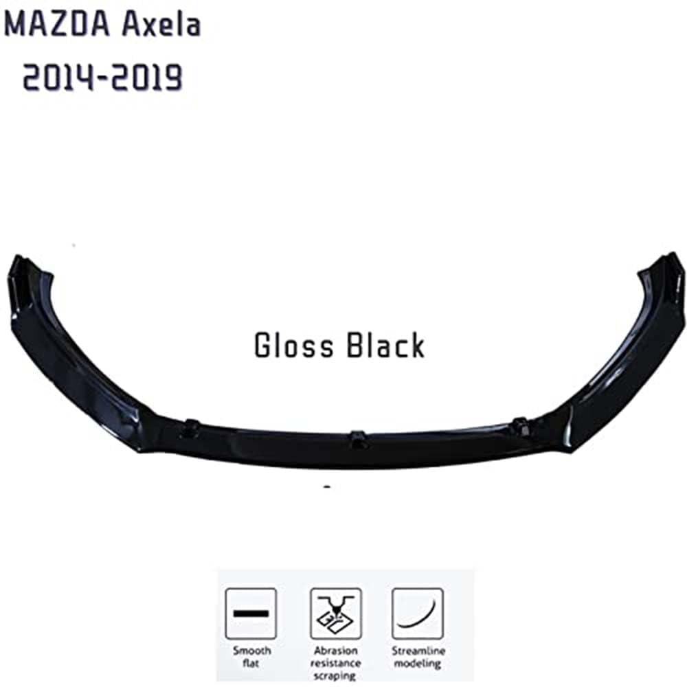 Frontlippe Spoiler, Für Mazda 3 Axela 2014-2019 Abriebfest Frontlippe Stoßfängerschutz Car Styling Tuning Zubehör,Einfache Installation von GYHGDG
