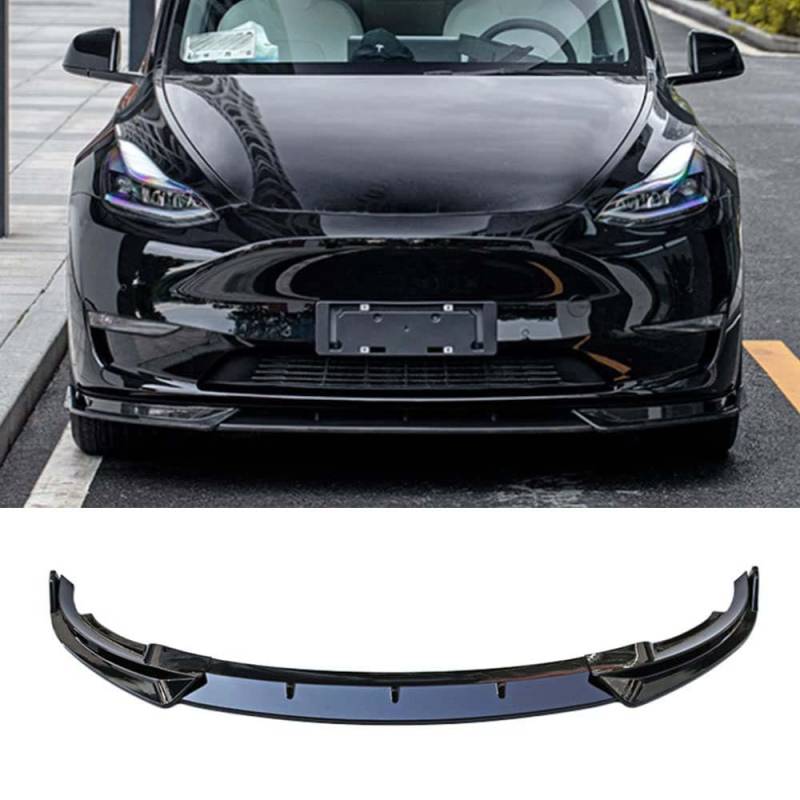 Frontlippe Spoiler, Für Tesla Model Y 2020-2023 Abriebfest Frontlippe Stoßfängerschutz Car Styling Tuning Zubehör,Einfache Installation von GYHGDG