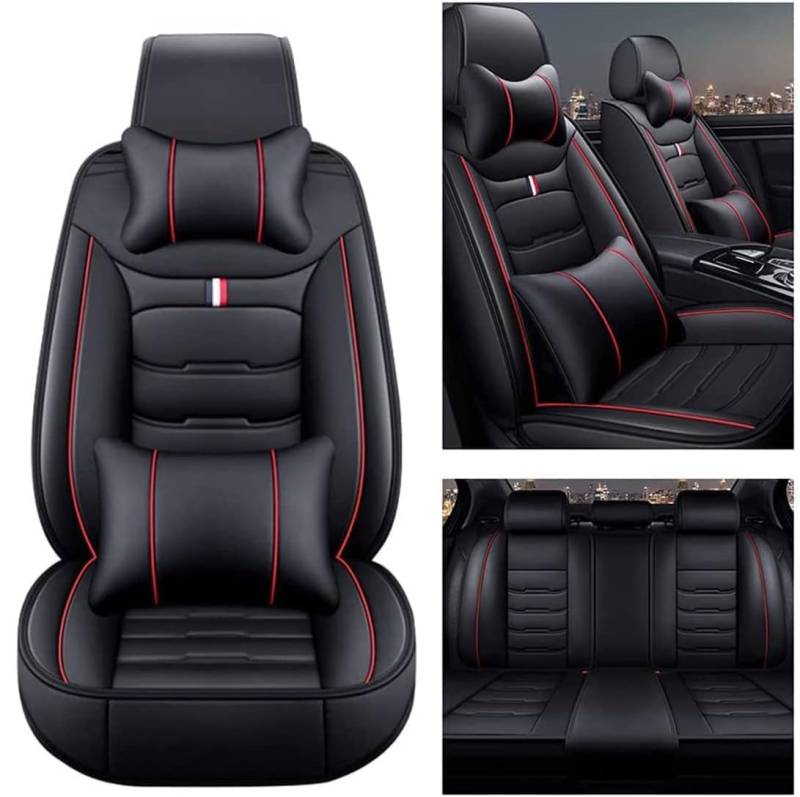 GYHZNB Autositzbezüge, kompatibel mit KIA K3, Autositzschoner ornamental,5-black-red von GYHZNB