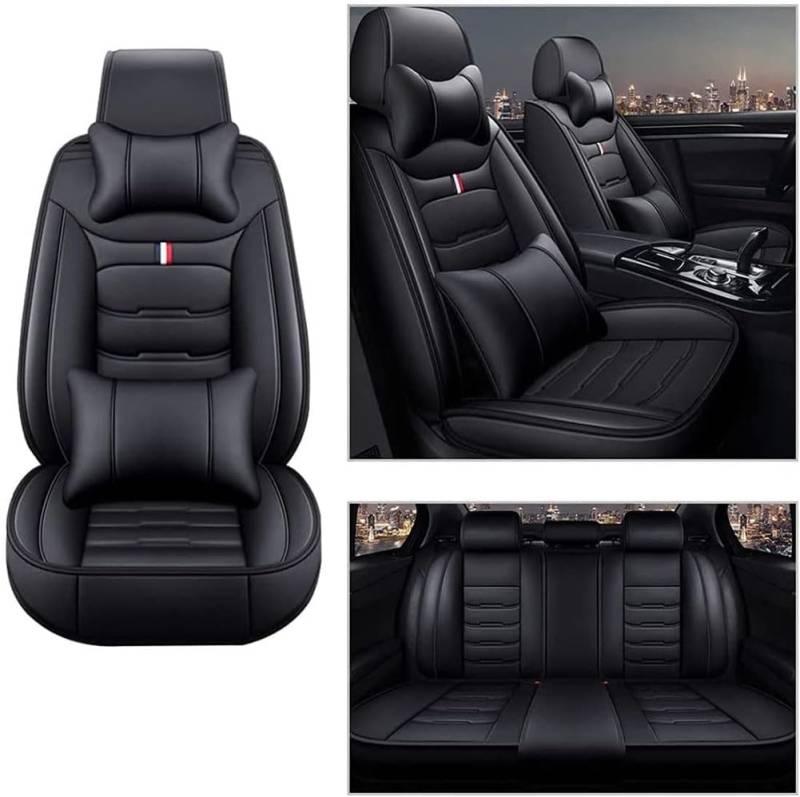 GYHZNB Autositzbezüge, kompatibel mit Nissan D22, Autositzschoner ornamental,1-black von GYHZNB