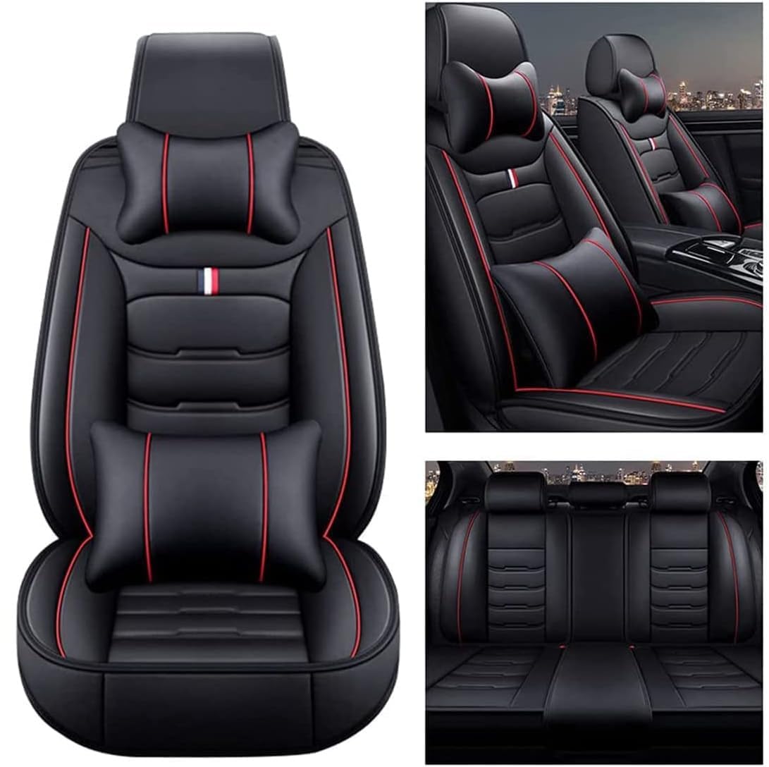 GYHZNB Autositzbezüge, kompatibel mit Suzuki Wagon, Autositzschoner ornamental,5-black-red von GYHZNB