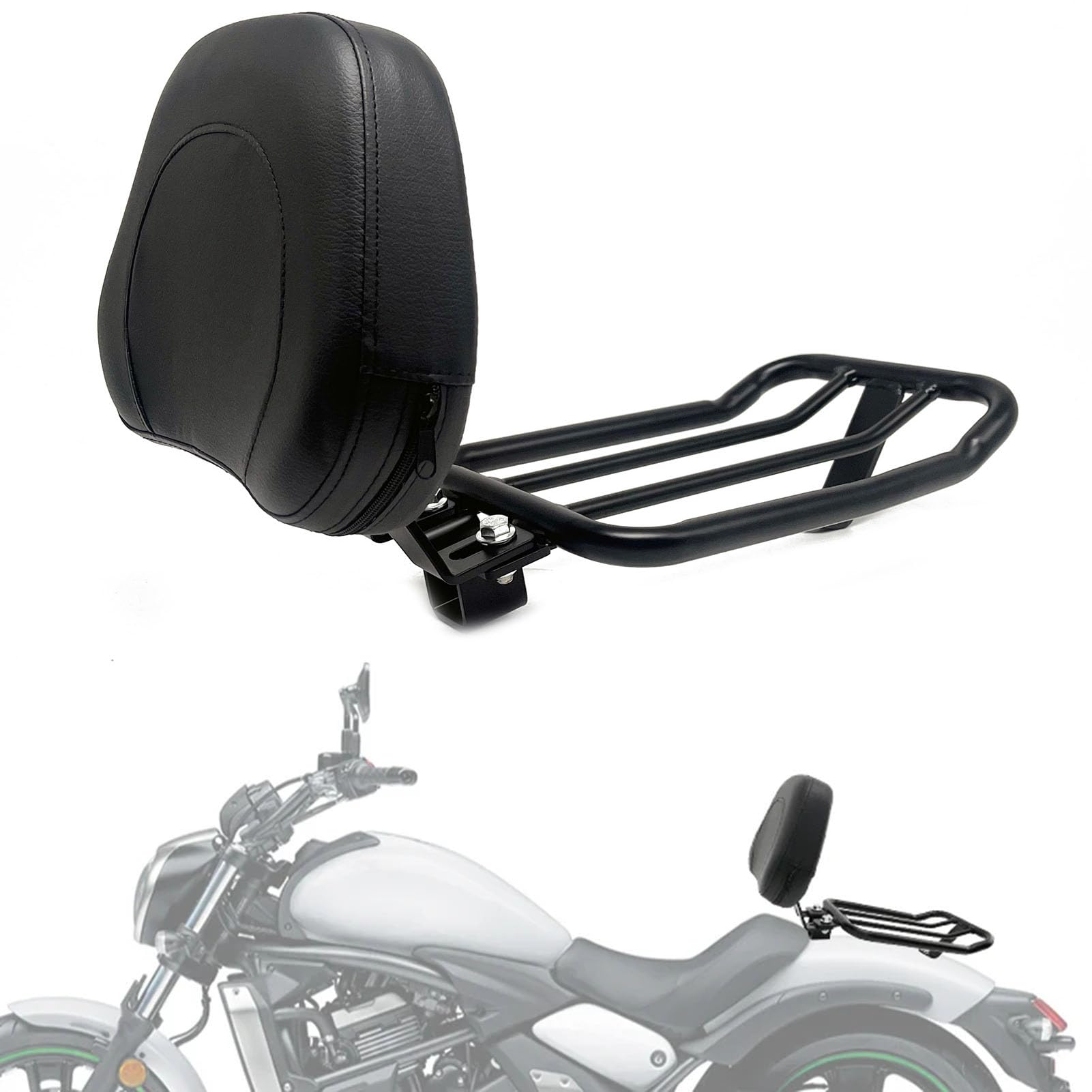 GYMARK Motorrad Sissy Bar Fahrer Rückenlehne mit Gepäckträger für Kawasaki Vulcan S 650 2015-2023 Cargo Shelf Hinten Beifahrersitz Zubehör von GYMARK