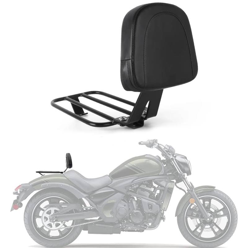 GYMARK Motorrad Gepäckträger Sissy Bar Fahrer Rückenlehne für Kawasaki Vulcan S 650 2015-2023 Cargo Shelf Abnehmbare hintere Beifahrersitz Zubehör von GYMARK