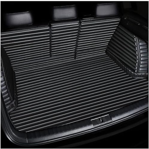 Auto Leder Kofferraummatten FüR B-MW 5 Series Touring(Estate) G31 2017-2022, Kofferraumwanne Cargo Schutzmatte Kofferraum Boot Liner Set,B/Black von GYORI