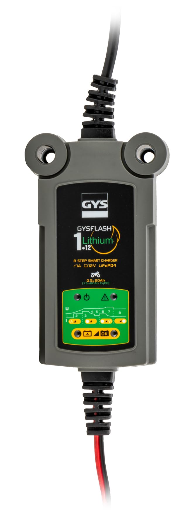 GYS Ladegerät Autobatterie Lithiumbatterieladegerät,1A für Auto und Motorräder, grau von GYS