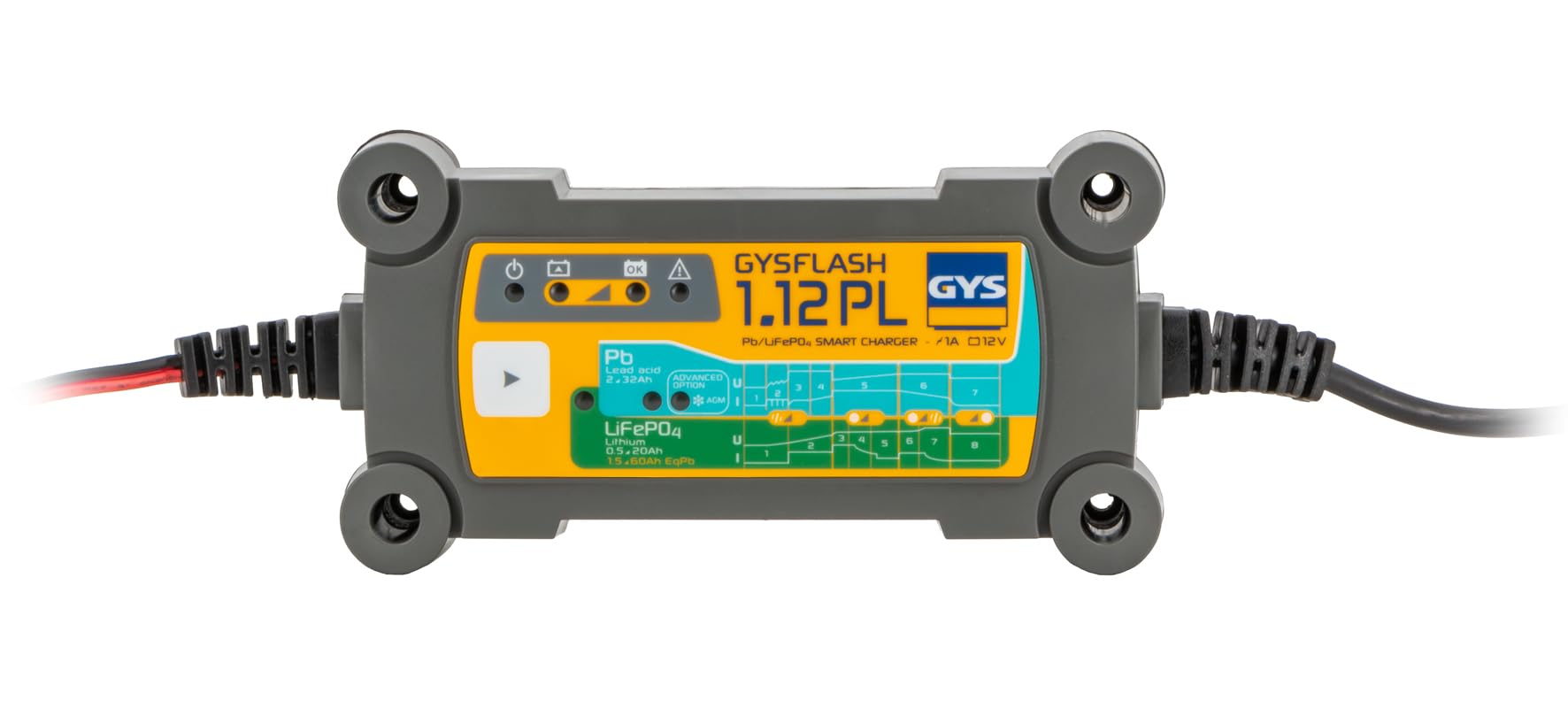 Gys GYS-026902-GYSFLASH 1.12 PL GYSFLASH 1.12PL Ladegerät/Inverter-230 V, Lieferung mit Klammern und Anschlussschuhen, Nee von GYS