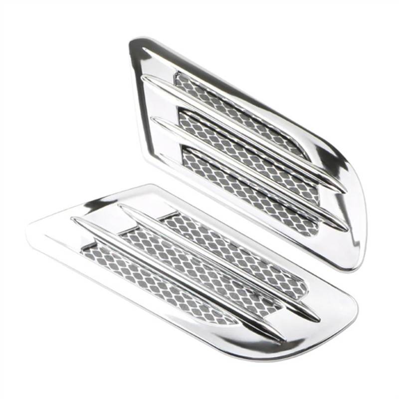 Auto Lufteinlass 2Pcs Auto Seite Air Flow Vent Für Mudguard Loch Abdeckung Intake Grille Kanal Dekoration ABS Kunststoff Aufkleber Auto Zubehör Außen(3) von GYTTAK