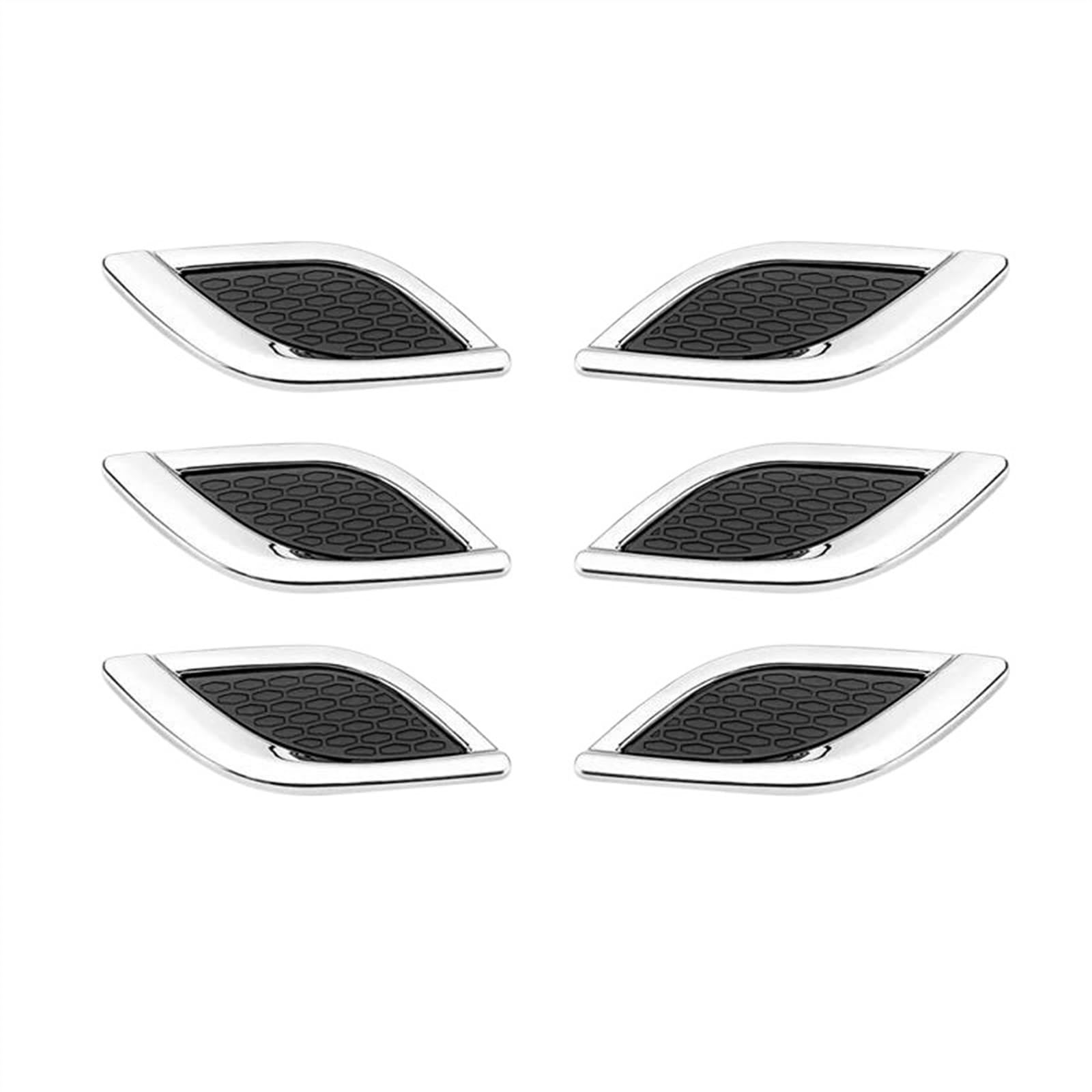 GYTTAK Auto Lufteinlass 6 Stück Chrome Carbon 3D Universal Side Mudguard Air Vent Hood Scoop Outlet Cover Dekorative Modifizierte Teile(4) von GYTTAK