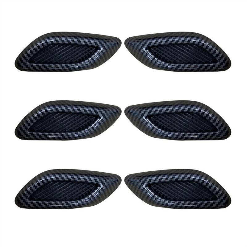 GYTTAK Auto Lufteinlass 6Pcs Universal 3D Auto Seite Mudguard Air Vent Hood Scoop Outlet Abdeckung Dekorative Modifizierte Teile 105x37MM(2) von GYTTAK