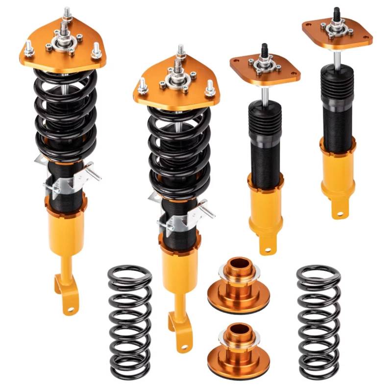 GYTTAK Gewindefahrwerk Kompatibel Mit Nissan Für 350Z 2003–2008 Für Skyline 2003–2007 Gewindefahrwerke Kits Racing Shocks Schraubenfeder Über Stoßdämpfer Autoteile(Yellow) von GYTTAK