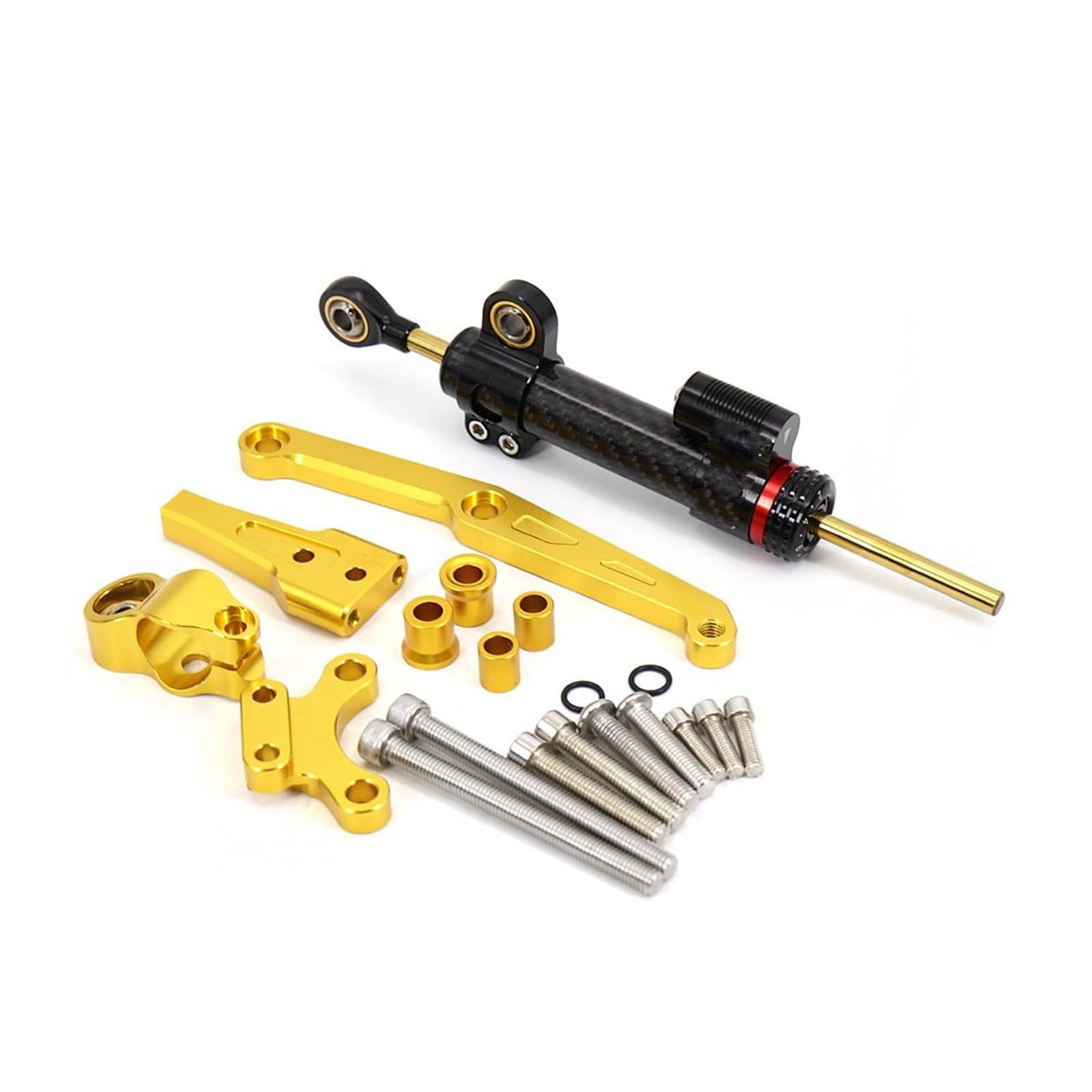 GYTTAK Kompatibel Mit CB650R 2018-2021 Aluminium Einstellbare Motorräder Lenkung Stabilisieren Dämpfer Halterung Mount Kit Motorrad Absorber Stabilisator Motorrad Lenkungsdämpfer(Yellow,B) von GYTTAK