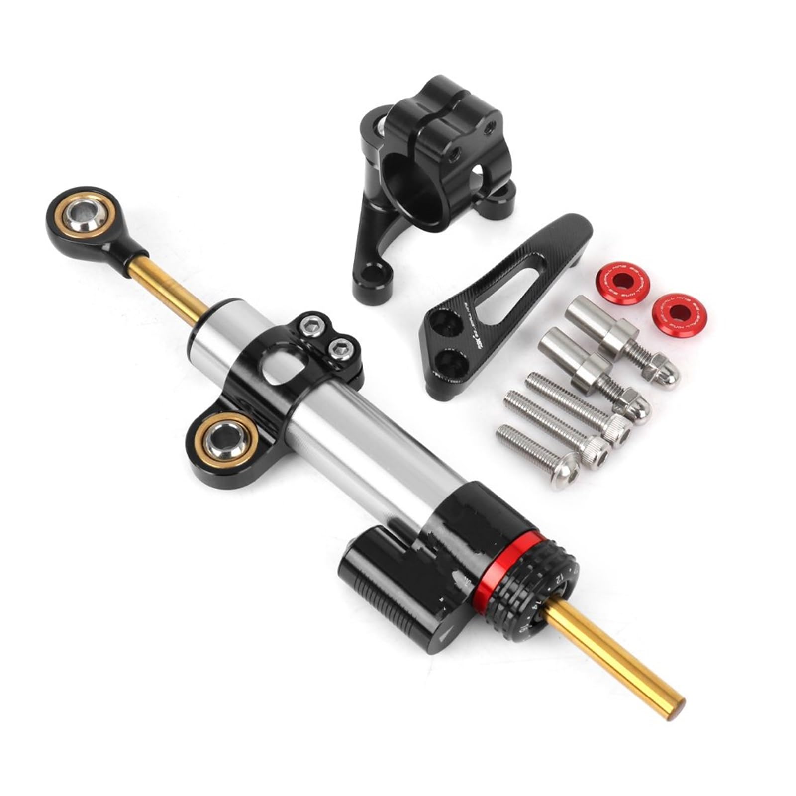 GYTTAK Kompatibel Mit Ducati Für Supersport 939 2018 2019 2020 2021 Motorrad Zubehör Stabilisator Lenkung Dämpfer Stabilisator Halterung Montieren Motorrad Lenkungsdämpfer(Black,C) von GYTTAK