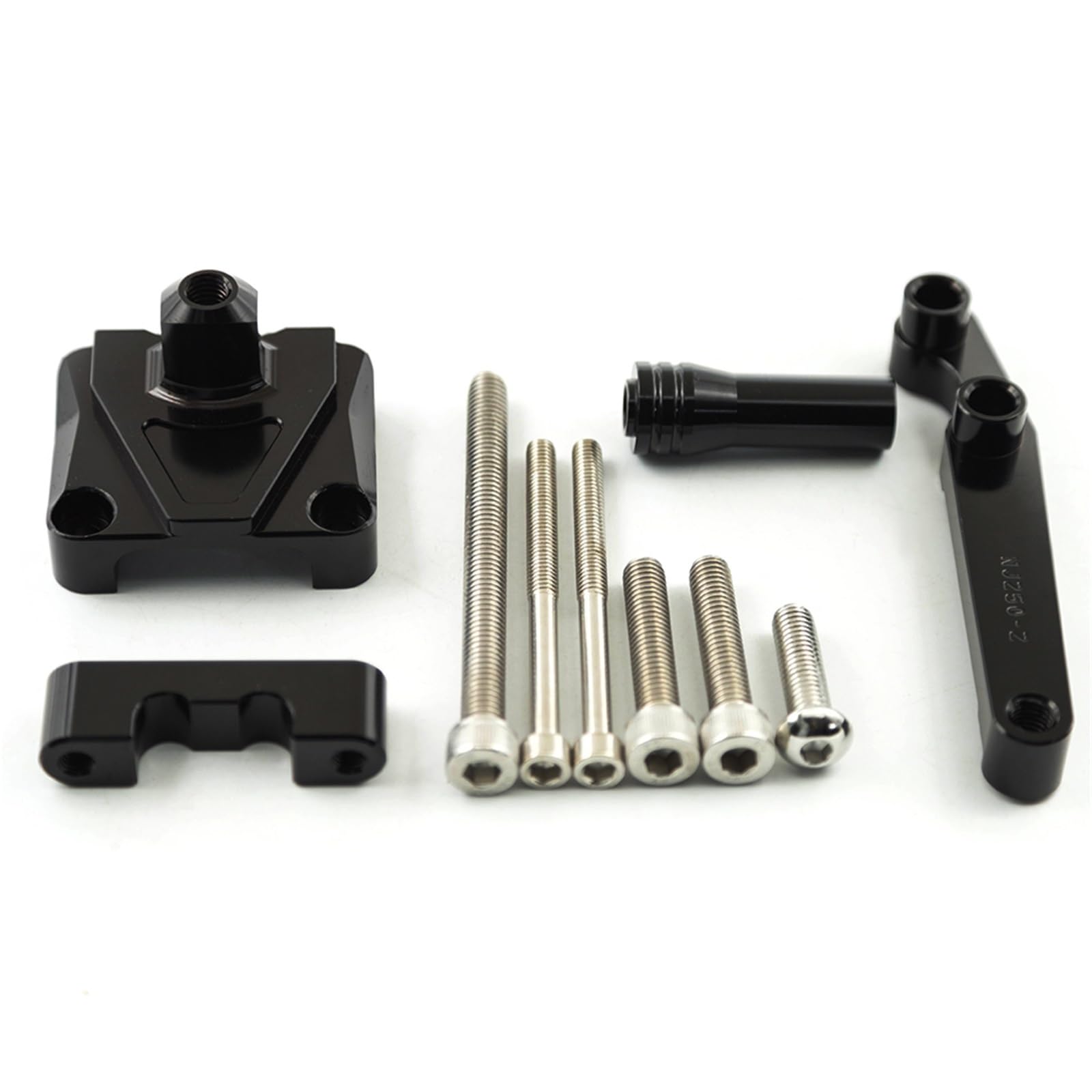 GYTTAK Kompatibel Mit Für Ninja 250R 2008-2012 Motorräder Lenkungsstabilisator Dämpfer Halterung Mount Kit Motorrad Absorber Stabilisator Motorrad Lenkungsdämpfer(Black,A) von GYTTAK