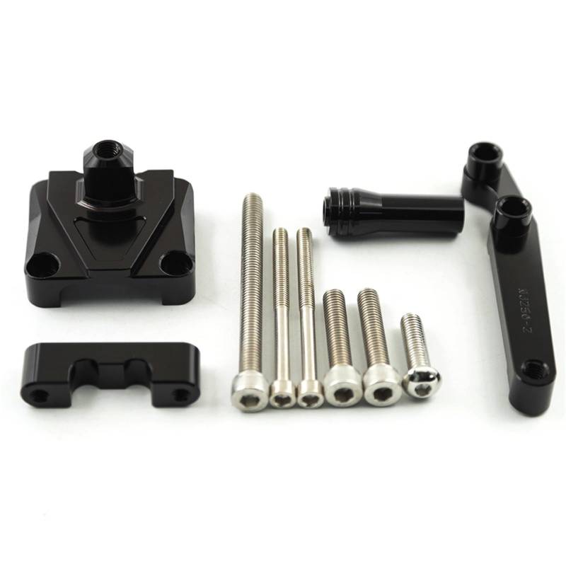 GYTTAK Kompatibel Mit Für Ninja 250R 2008-2012 Motorräder Lenkungsstabilisator Dämpfer Halterung Mount Kit Motorrad Absorber Stabilisator Motorrad Lenkungsdämpfer(Black,A) von GYTTAK