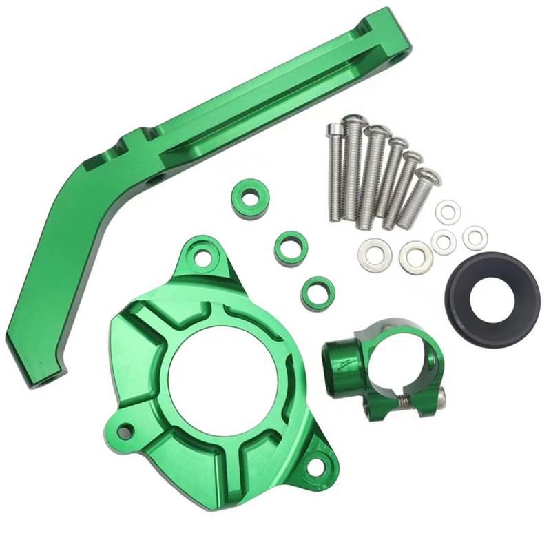 GYTTAK Kompatibel Mit Für Z1000 2014-2019 Motorrad CNC Dämpfer Lenkung StabilisatorLinear Reversed Control Halterung Motorrad Zubehör Motorrad Lenkungsdämpfer(Green,A) von GYTTAK