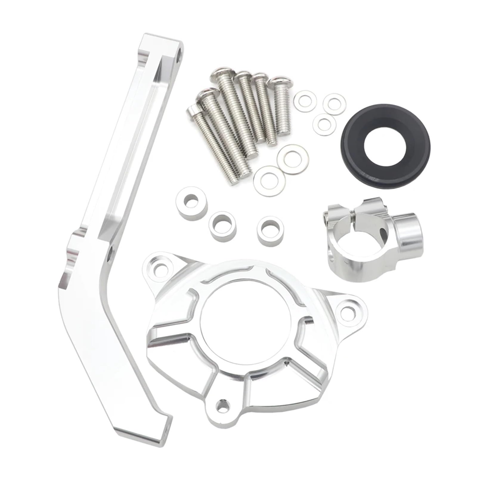 GYTTAK Kompatibel Mit Für Z1000 2014-2019 Motorrad-Komplettset CNC-Lenkungsdämpfer-Stabilisatorlineare Linearstabilisatorhalterung Motorrad Lenkungsdämpfer(Silver,A) von GYTTAK