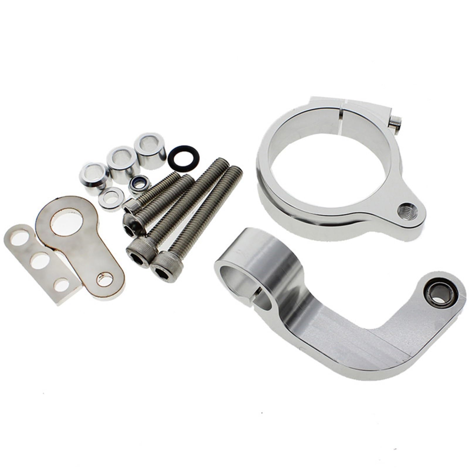 GYTTAK Kompatibel Mit R1200 CL GS 2013-2018 Aluminium Einstellbare Motorräder Lenkung Stabilisieren Dämpfer Halterung Moto Lenkung Dämpfer Stoßdämpfer Motorrad Lenkungsdämpfer(Silver,B) von GYTTAK