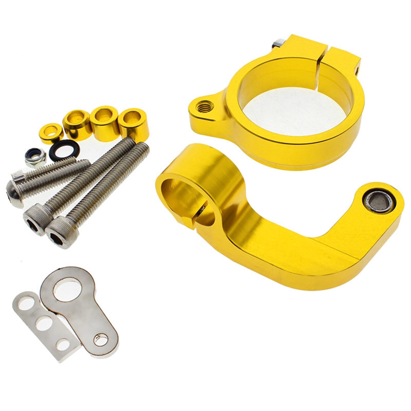 GYTTAK Kompatibel Mit R1200 CL GS 2013-2018 Aluminium Einstellbare Motorräder Lenkung Stabilisieren Dämpfer Halterung Moto Lenkung Dämpfer Stoßdämpfer Motorrad Lenkungsdämpfer(Yellow,B) von GYTTAK