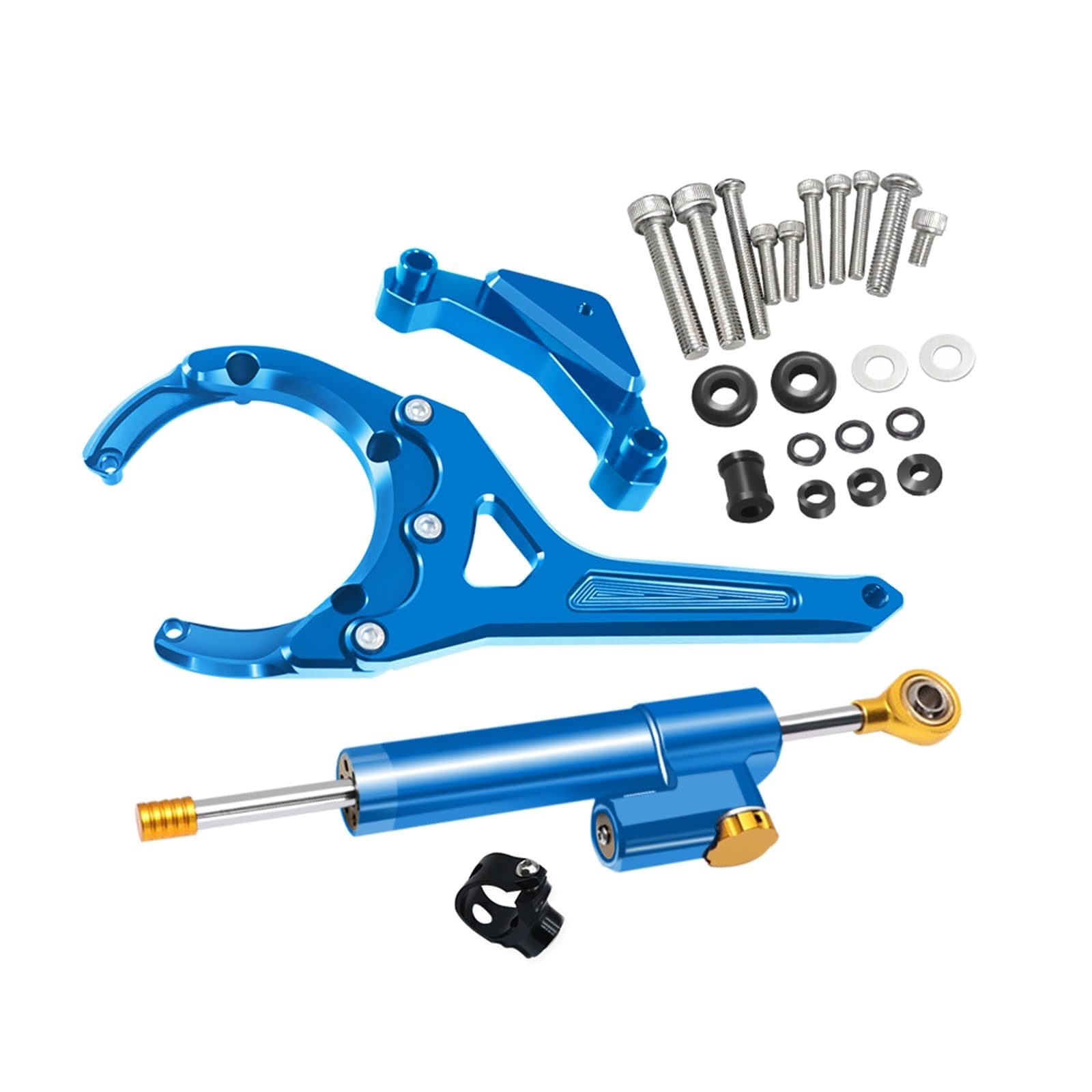 GYTTAK Kompatibel Mit Suzuki Für GSXS1000 Für GSX-S1000F 2016-2023 Motorräder Lenkungsdämpfer Stabilisator Halterung Unterstützung Mount Kit Zubehör Motorrad Lenkungsdämpfer(Blue,B) von GYTTAK