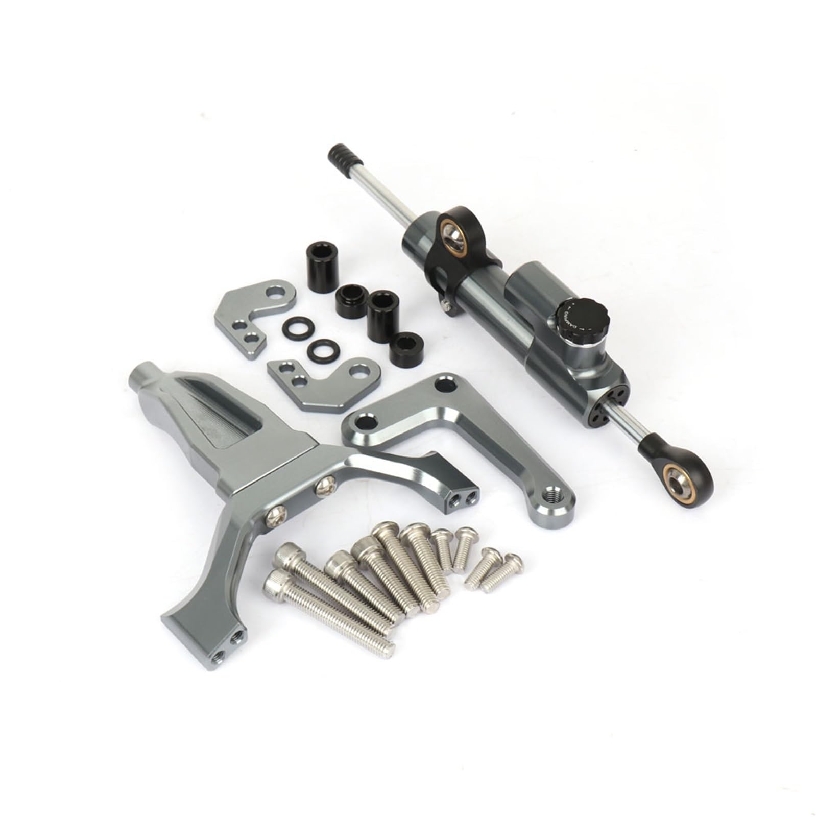 GYTTAK Kompatibel Mit Yamaha Für MT-09 2024 Motorradzubehör Stabilisator Lenkungsdämpfer Montagehalterung Kit Moto Lenkungsdämpfer Stoßdämpfer Motorrad Lenkungsdämpfer(Silver,B) von GYTTAK