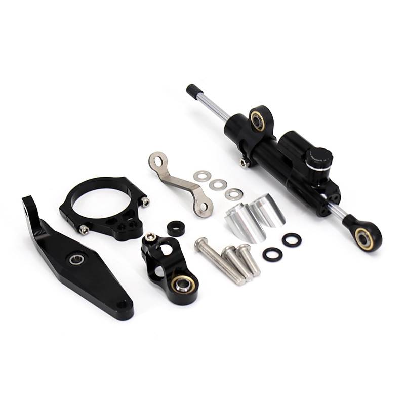 GYTTAK Kompatibel Mit Yamaha Für XSR900 2022-2023 Motorrad Einstellbare Dämpfer Lenkung CNC Aluminium Lenkung Stabilisator Absorber Stabilisator Motorrad Lenkungsdämpfer(Black,B) von GYTTAK