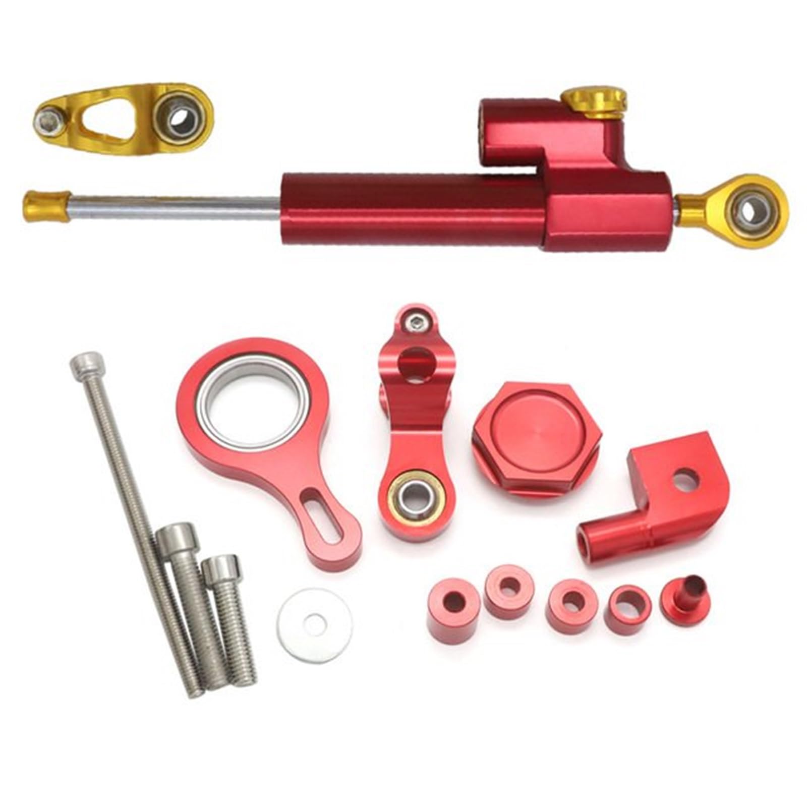 GYTTAK Kompatibel Mit Yamaha Für YZF-R6 2006-2017 Motorrad CNC Lenkungsdämpfer Stabilisatorhalterung Voller Moto Lenkungsdämpfer Stoßdämpfer Motorrad Lenkungsdämpfer(Red,B) von GYTTAK