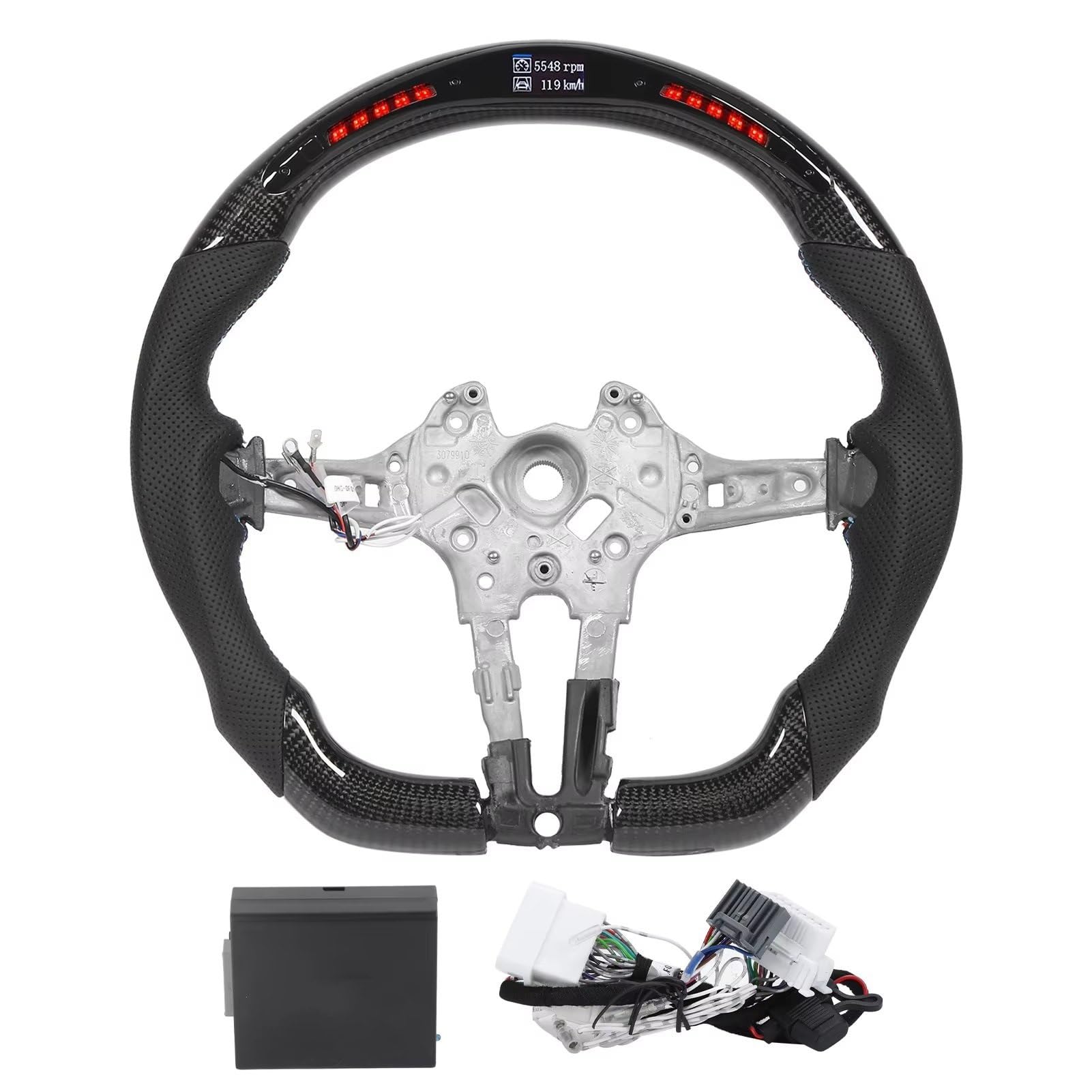 GYTTAK Sportlenkräder Kompatibel Mit Für F22 F23 F32 F33 F36 M 2014 2015 2016 2017 2018 2019 Carbonfaser-Schaltlichter-Display-Lenkrad-Autoteile von GYTTAK