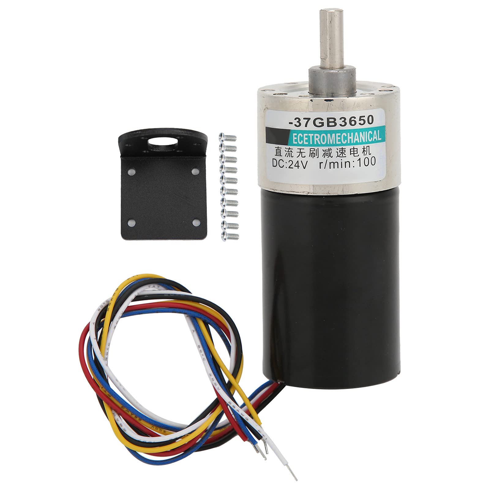 CW CCW Bürstenloser Motor DC24V Mini -Geschwindigkeitsreduzierer mit Klammer für CNC -Werkzeugmaschine XD 37GB3650 (100 U/min/min) von GYZOUKA