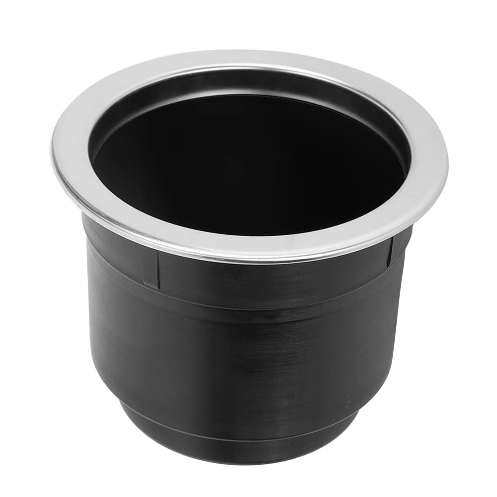 Kunststoff-Edelstahl-Getränkebecherhalter, 10,5 X 8,3 cm, Becher-Getränkedosenhalter für Yachten, Wohnmobile (Schwarz) von GYZOUKA