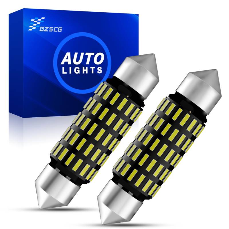 GZ5CG 39MM Soffitte Auto-Innenraumleuchten 3014 45 SMD 350LM 6500K Gleichstrom 12/24V 2 Stück von GZ5CG