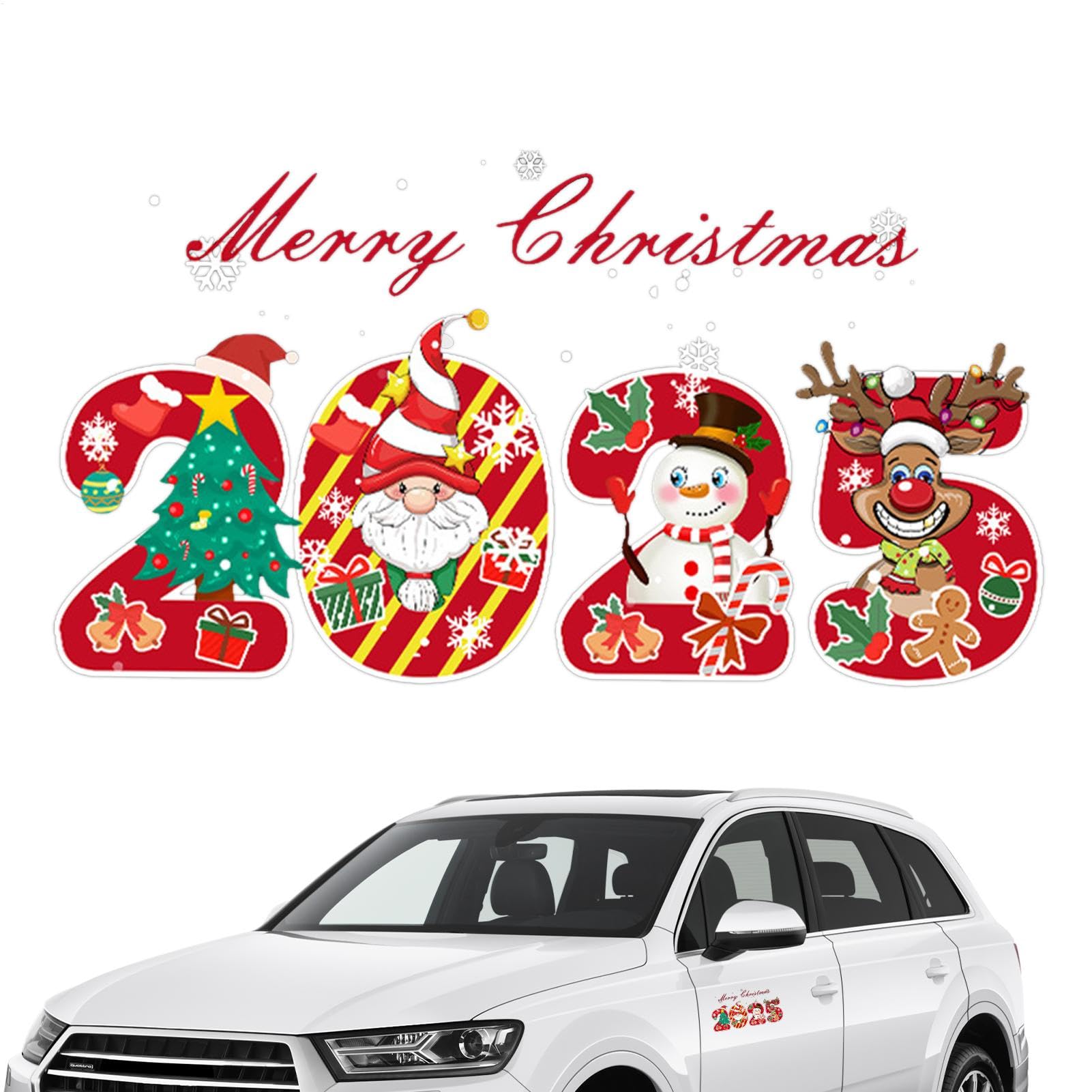 2025 Weihnachtsaufkleber, Weihnachtsationsaufkleber | Auto Modified 2025 Weihnachtsaufkleber | Klarer Druck, modifizierter Autoaufkleber für SUVs, Limousinen, Wohnmobile, Hauswände, Elektroautos, Moto von GZBMEZS