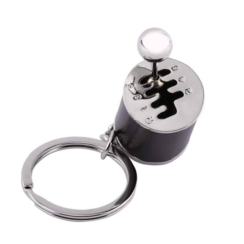 Auto Shifter Schlüsselbund, Gearbox Keychain Metall Schlüsselanhänger Schlüsselbund Gadgets Mini Schlüsselbund Spielzeug Schlüsselbund Sechsgang Schaltgetriebe(Schwarz) von GZD