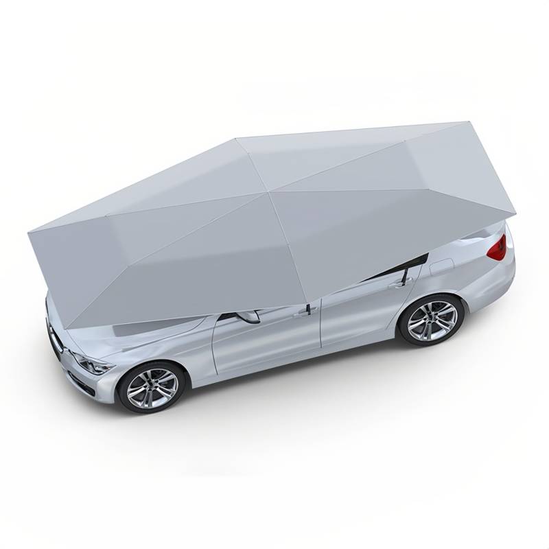 Auto-Regenschirm, Universelles Vollautomatisches Auto-Zelt Schutzdach, Tragbarer Sonnenschutz, Winddicht, Diebstahlschutz(Silver,420CM) von GZDXBF