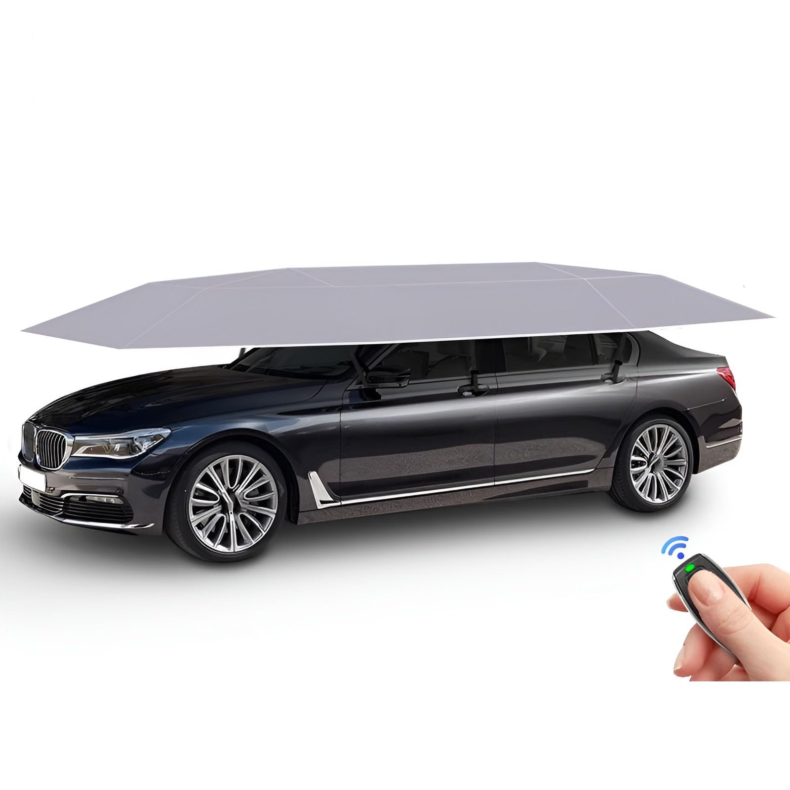 Intelligentes Auto-Dachzelt - Fernbedienung Auto Regenschirm Uv-Schutz(Gray,420cm) von GZDXBF