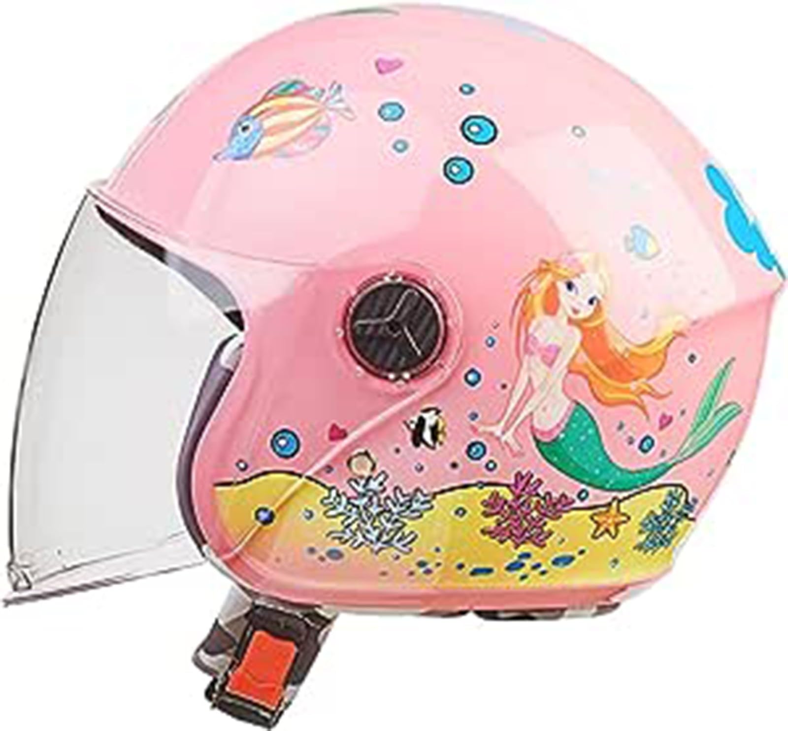 Kinder-Halbhelm, ECE-Zugelassener Vespa-Cartoon-Mode-3/4-Motorradhelm Mit Offenem Gesicht, ATV-Straßen-Halbhelm, Retro-Vespa-Helme Für Kleinkinder, Für Jugendliche, Jungen Und Mädchen C,45-57CM von GZEZHA