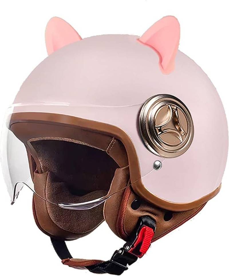 GZEZHA Kinder Motorradhelm Roller Helm Jethelm Mit Sonnenblende, Mädchen Rollerhelm Junge Mofa Helm, 54-61Cm, Für 5 Jahre - 12 Jahre Kid E,54-61cm von GZEZHA