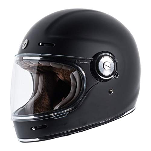 GZM Integralhelm TORC T-1 Retro' Vintage Mattschwarz Flat Black zugelassen ECE DOT Biker Motorrad Größe 2XL von GZM