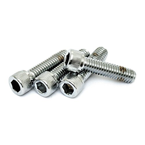 HARLEY DAVIDSON Schrauben Set Chrom Bolzen für Clamp Platte obere Befestigung Riser Länge 38 mm für Harley Davidson 5/16-18 x 1 1/2" ALLEN HEADS, CHROME von GZM