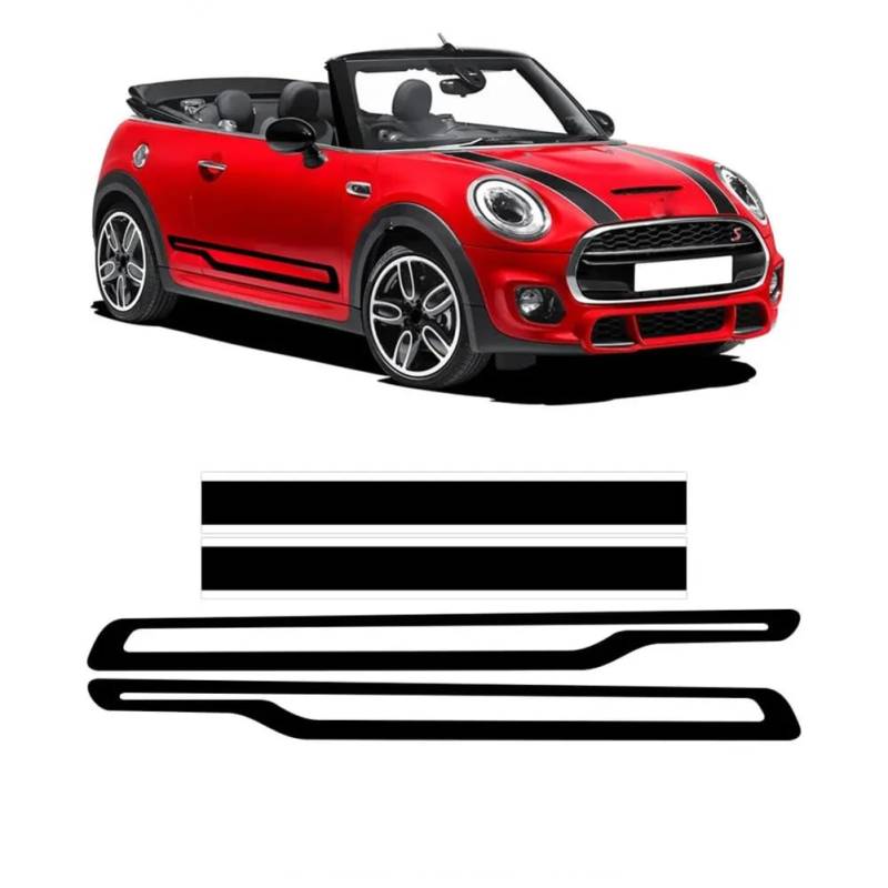 Auto Styling Tür Seitenschweller Aufkleber Körper Streifen Motorhaube Aufkleber, für Mini Cooper R50 R52 R53 Luke R56 R57 F55 F56 F57 Zubehör von GZQHAZYW