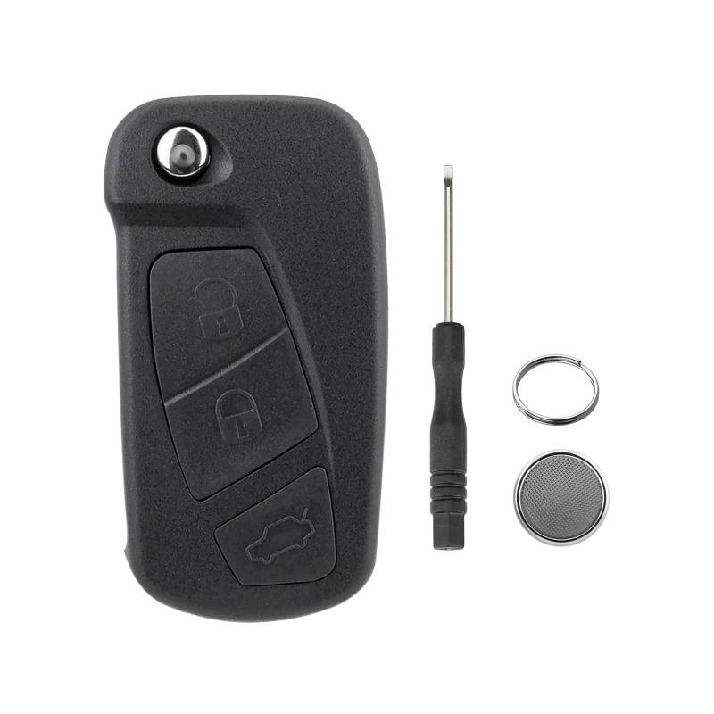 3-Knopf Auto Key Fob Case Replacement für 2008-2016 KA MK2 Fernbedienung Shell mit Uncut Blade und Schlüsselring und eine Klinge Schraubendreher CR2032Batterie von GZXNKEY